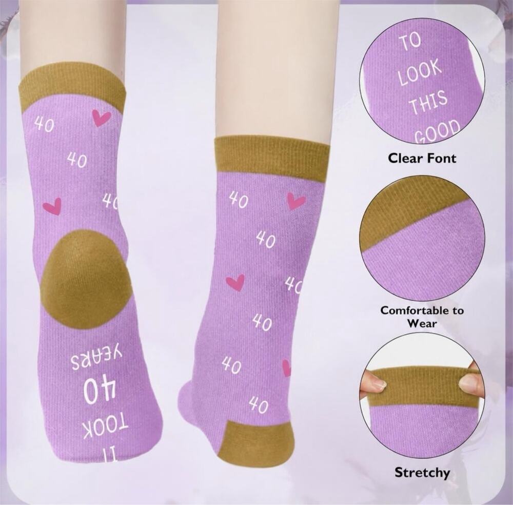 Funny 40th Birthday Women’s Socks It Took 40 Years to Look This Good